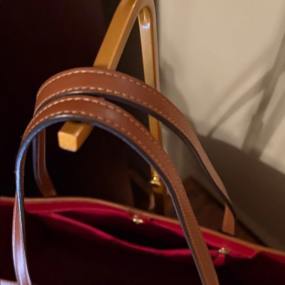 Coach Pink and Orange Signature Tote with Wallet